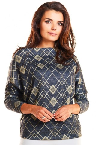 Bluzka Model M187 Navy/Yellow Romby - Infinite You