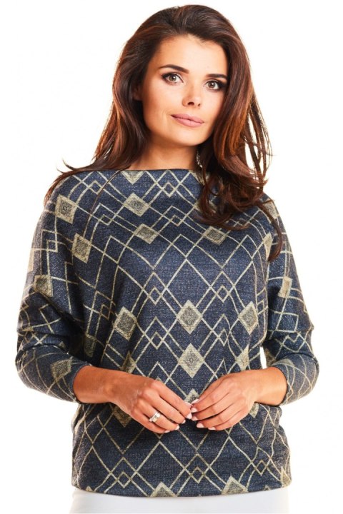 Bluzka Model M187 Navy/Yellow Romby - Infinite You