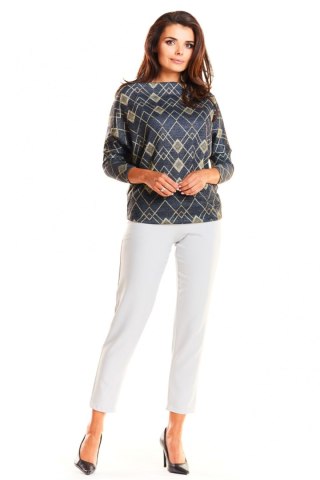 Bluzka Model M187 Navy/Yellow Romby - Infinite You