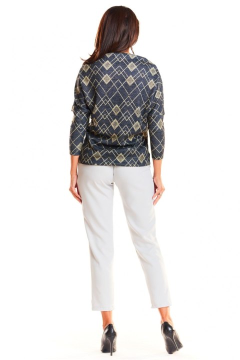 Bluzka Model M187 Navy/Yellow Romby - Infinite You