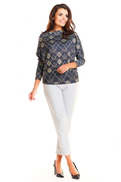 Bluzka Model M187 Navy/Yellow Romby - Infinite You