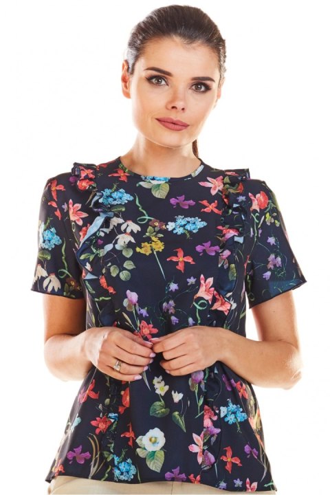 Bluzka Model M198 Flowers Navy - Infinite You
