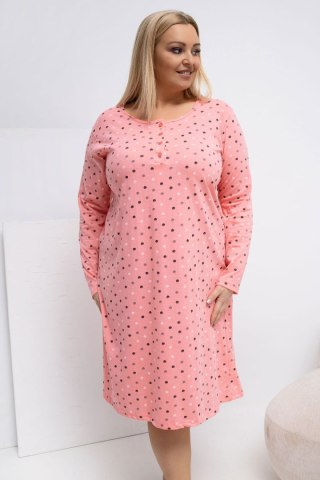 Koszula Nocna Plus Size Model DU-KN-FP-607.04P-brzoskwiniowy - Forever Pink