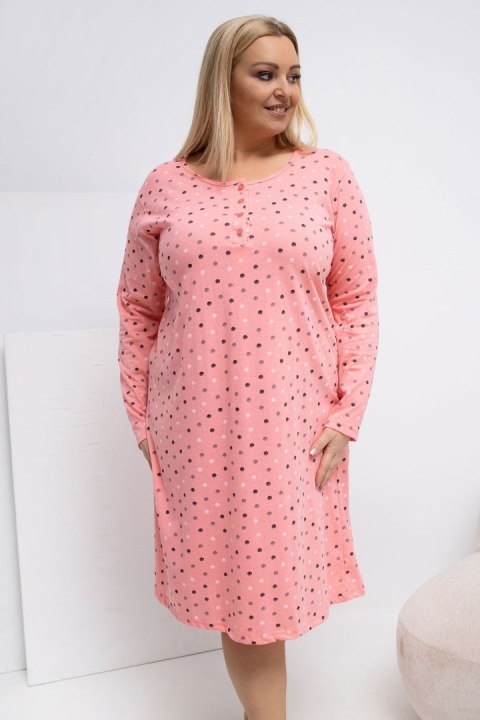 Koszula Nocna Plus Size Model DU-KN-FP-607.04P-brzoskwiniowy - Forever Pink