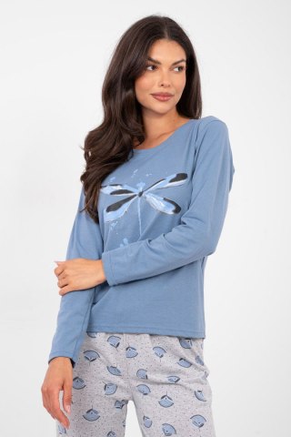Piżama Damska Model DU-PI-FP-008.30 Grey/Blue - Forever Pink