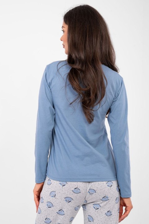 Piżama Damska Model DU-PI-FP-008.30 Grey/Blue - Forever Pink