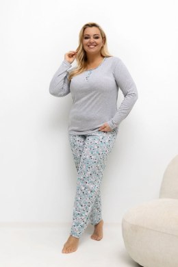 Piżama Damska Plus Size Model DU-KN-FP-502.97 Grey - Forever Pink