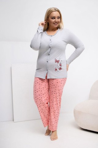 Piżama Damska Plus Size Model DU-PI-FP-509.99P Grey - Forever Pink