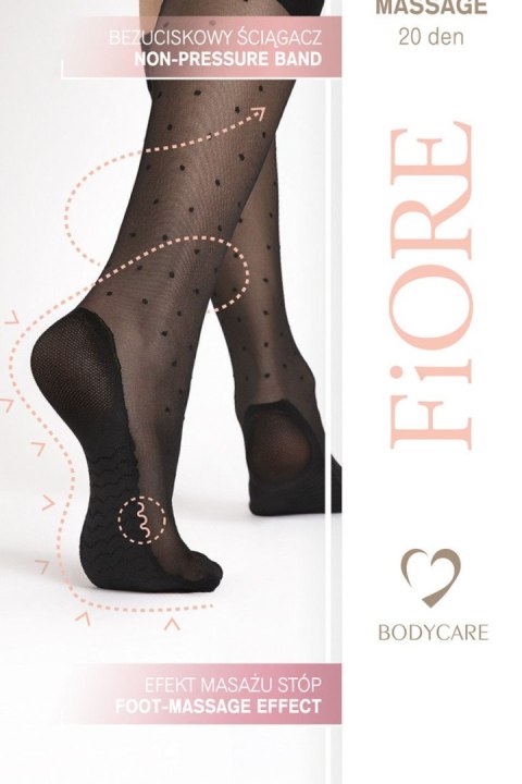 Podkolanówki Model Dots Massage 20 Den Black - Fiore