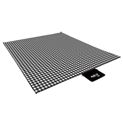 NC2310 KOC PIKNIKOWY BIAŁO-CZARNY 300x200 CM PE + ALU NILS CAMP