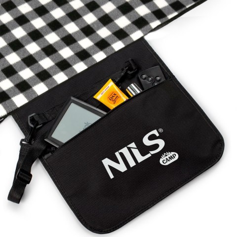 NC2310 KOC PIKNIKOWY BIAŁO-CZARNY 300x200 CM PE + ALU NILS CAMP