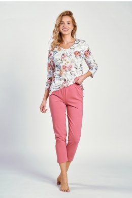 Piżama Damska Model Louisa 3247 White/Malina - Taro