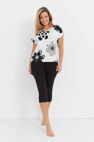 Piżama Damska Model Elle 743 Ecru/Black - De Lafense