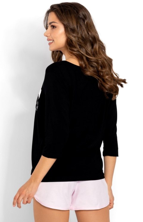 Piżama Damska Model Amanda 223875 Black/Pink - Momenti Per Me