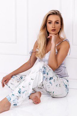 Piżama Damska Model Camila 223869 Silver/Off White - Momenti Per Me