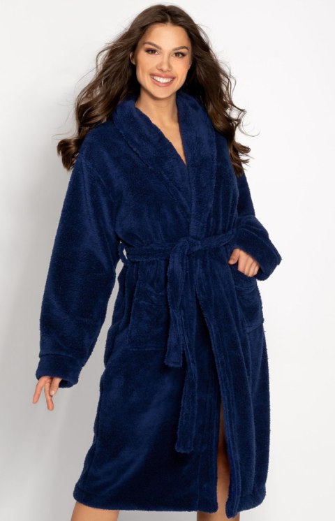 Szlafrok Damski Model Josephine Long 223386 Navy - Momenti Per Me