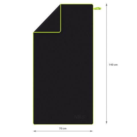 NAR11 CZARNY RĘCZNIK Z MIKROFIBRY 140x70 cm NILS AQUA