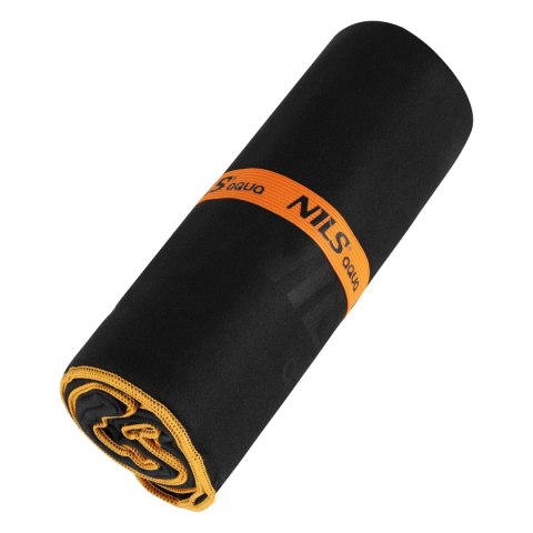 NAR12 CZARNY RĘCZNIK Z MIKROFIBRY 180x100 cm NILS AQUA