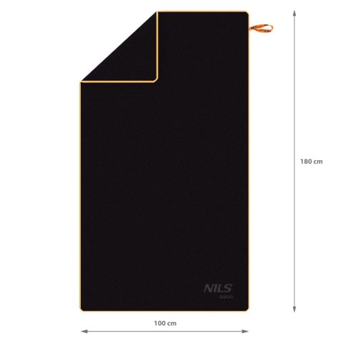 NAR12 CZARNY RĘCZNIK Z MIKROFIBRY 180x100 cm NILS AQUA