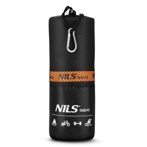 NAR12 CZARNY RĘCZNIK Z MIKROFIBRY 180x100 cm NILS AQUA