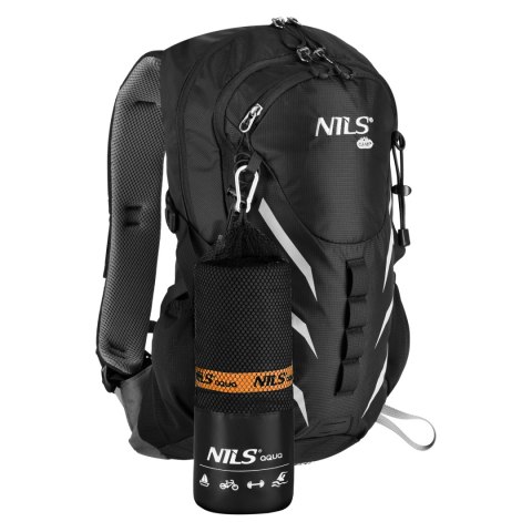 NAR12 CZARNY RĘCZNIK Z MIKROFIBRY 180x100 cm NILS AQUA