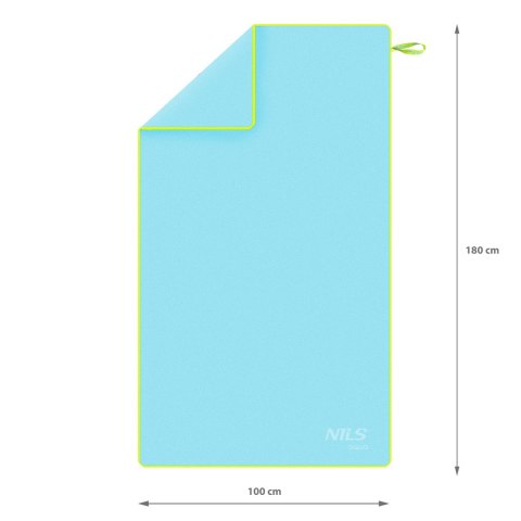 NAR12 JASNONIEBIESKI RĘCZNIK Z MIKROFIBRY 180x100 cm NILS AQUA