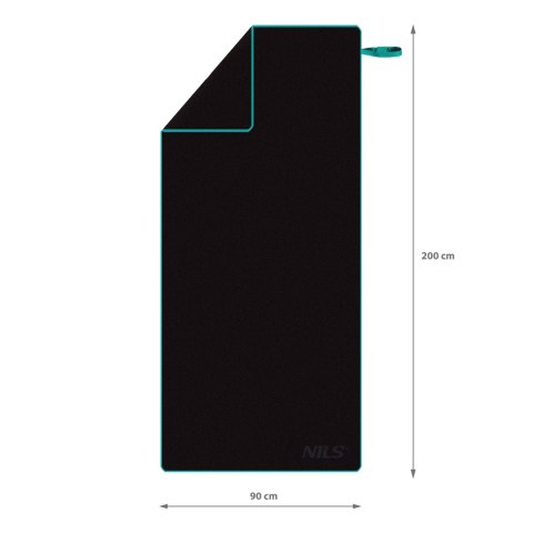 NCR13 CZARNY RĘCZNIK Z MIKROFIBRY 200X90 cm NILS
