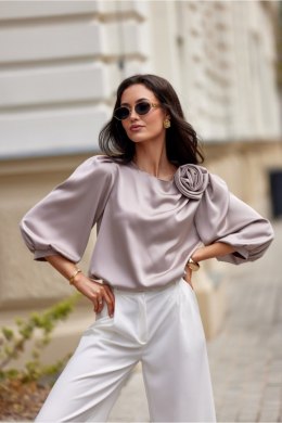 Bluzka Model Giana BEJ BLU0178 Light Beige - Roco Fashion